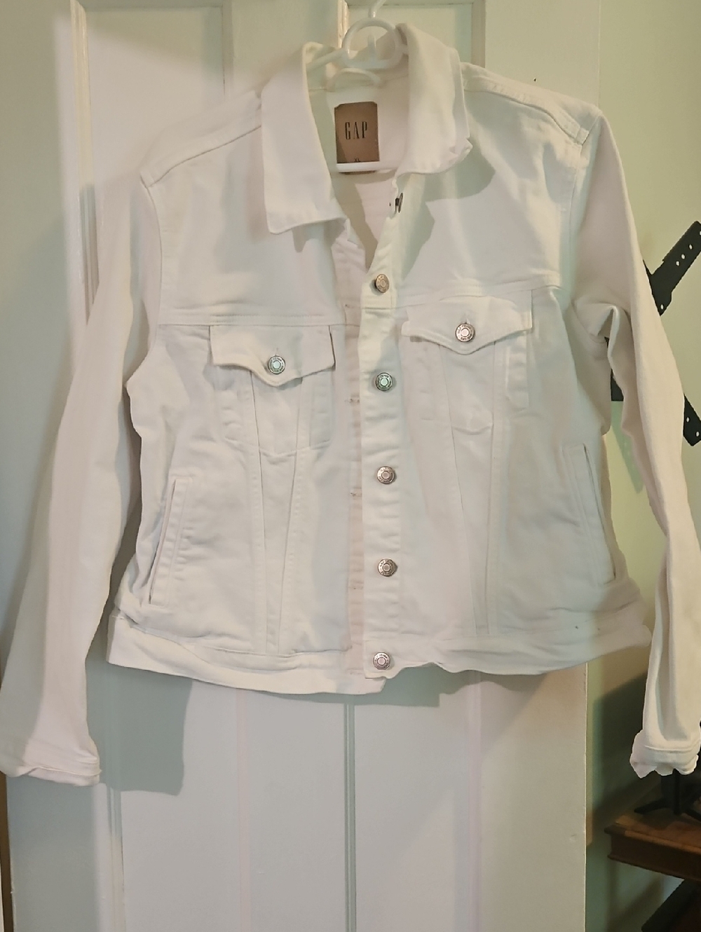 GAP White Denim Trucker Jacket